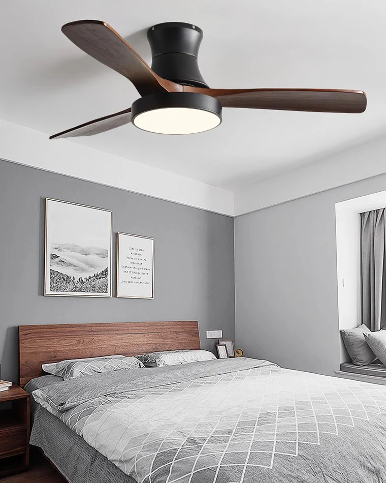 WOMO 3 Wood Blade Hugger Ceiling Fan Lamp-WM5120 - Image 7