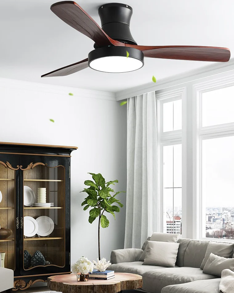WOMO 3 Wood Blade Hugger Ceiling Fan Lamp-WM5120 - Image 9