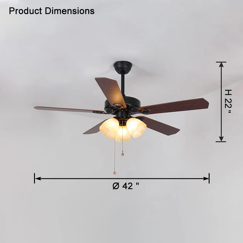 WOMO Vintage Glass Ceiling Fan Chandelier-WM5121 - Image 12