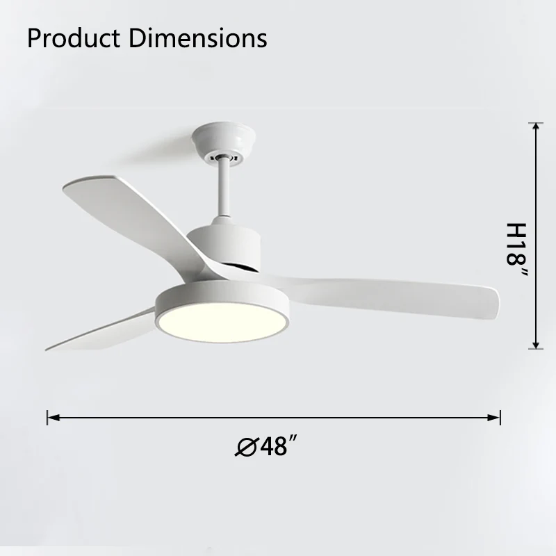 WOMO 3 Blade Modern Ceiling Fan Lamp-WM5123 - Image 18