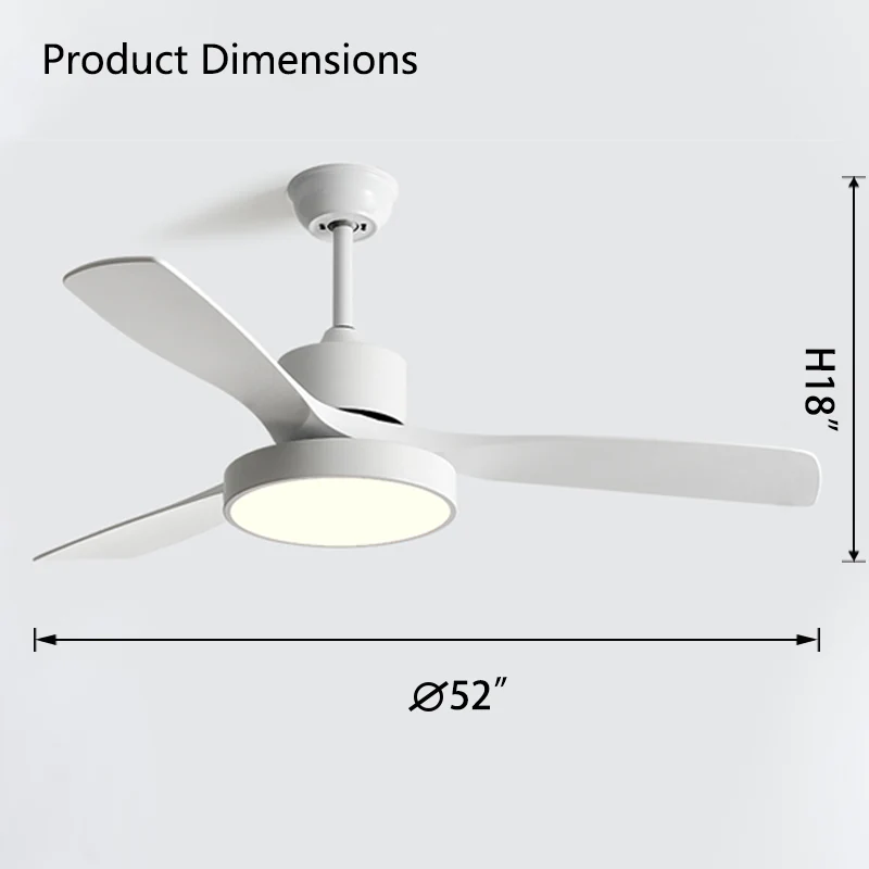 WOMO 3 Blade Modern Ceiling Fan Lamp-WM5123 - Image 20