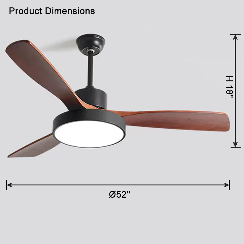 WOMO 3 Blade Modern Ceiling Fan Lamp-WM5123 - Image 26