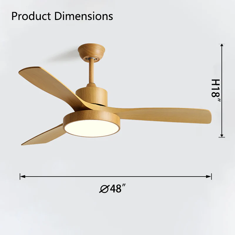 WOMO 3 Blade Modern Ceiling Fan Lamp-WM5123 - Image 31