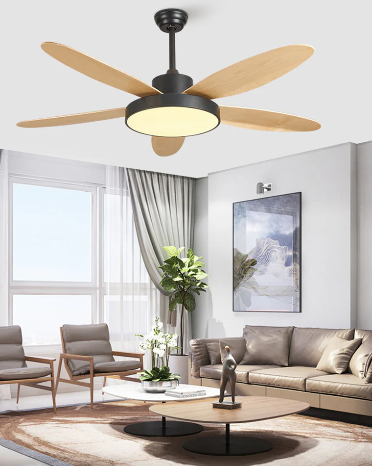 WOMO 5 Blade Modern Ceiling Fan Lamp-WM5131 - Image 2
