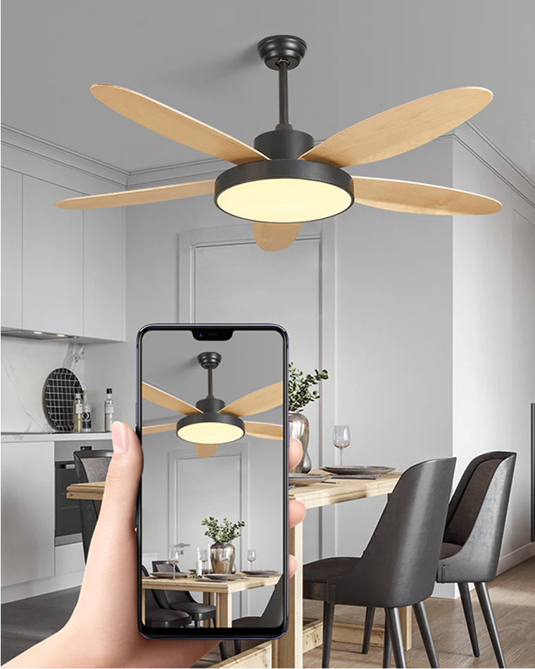 WOMO 5 Blade Modern Ceiling Fan Lamp-WM5131 - Image 4