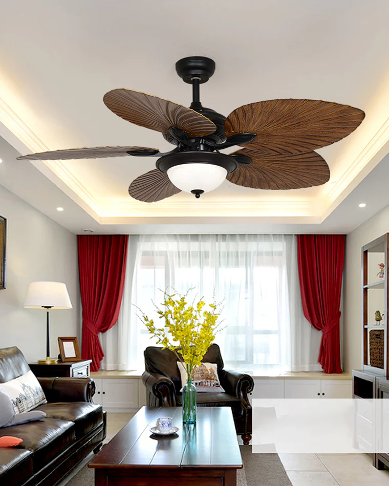 WOMO 52" Tropical Palm Leaf Ceiling Fan Lamp-WM5005 - Image 3