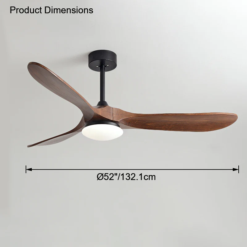 WOMO 52" Propeller Wood Ceiling Fan Lamp-WM5008 - Image 17