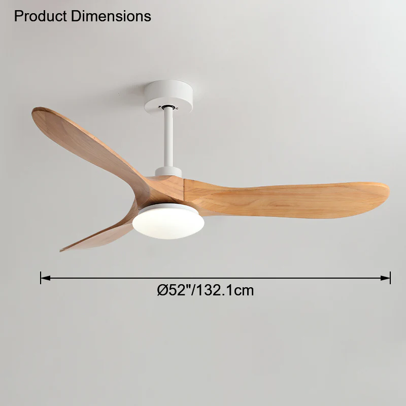 WOMO 52" Propeller Wood Ceiling Fan Lamp-WM5008 - Image 19