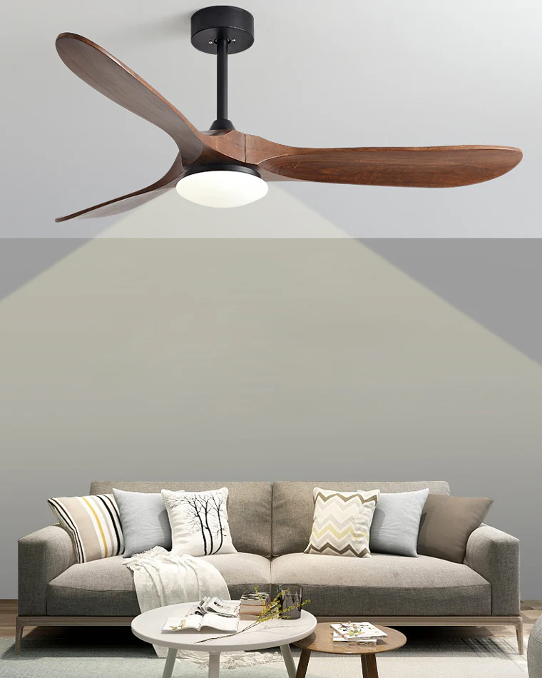 WOMO 52" Propeller Wood Ceiling Fan Lamp-WM5008 - Image 3