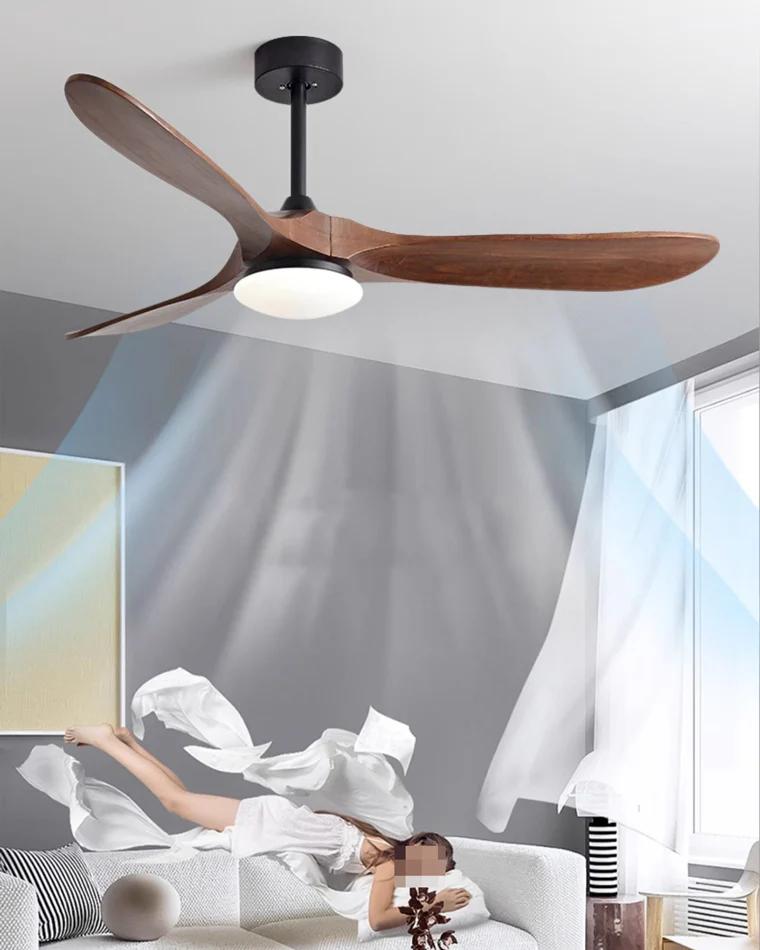 WOMO 52" Propeller Wood Ceiling Fan Lamp-WM5008 - Image 7