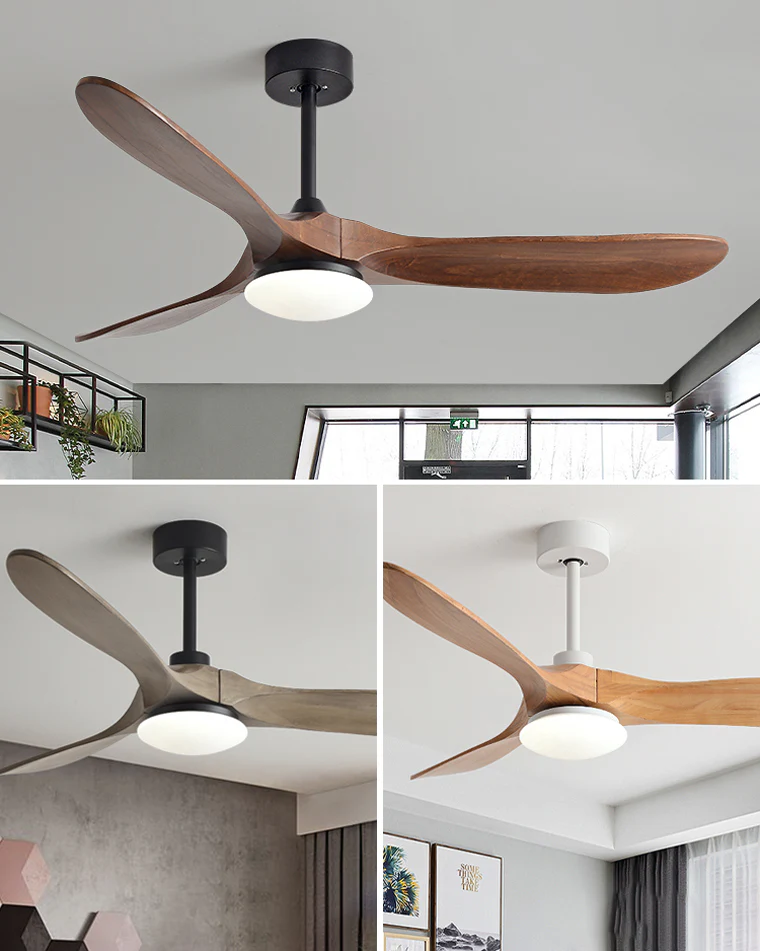 WOMO 52" Propeller Wood Ceiling Fan Lamp-WM5008 - Image 8