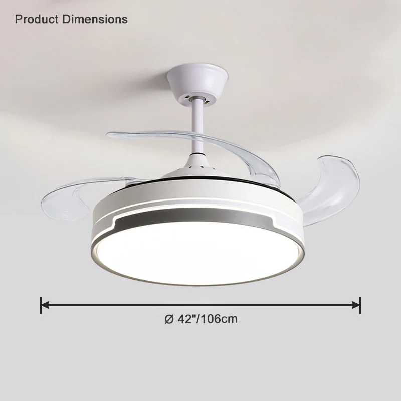 WOMO Modern Retractable Ceiling Fan Lamp-WM5029 - Image 23