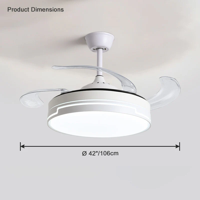 WOMO Modern Retractable Ceiling Fan Lamp-WM5029 - Image 25