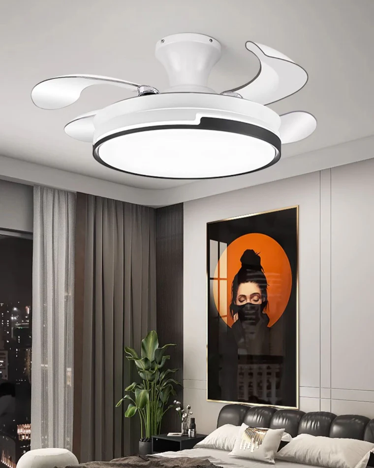 WOMO Modern Retractable Ceiling Fan Lamp-WM5029 - Image 3