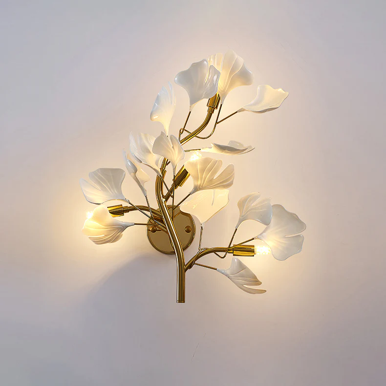 WOMO Ceramic Ginkgo Vine Wall Sconce -WM6161 - Image 8