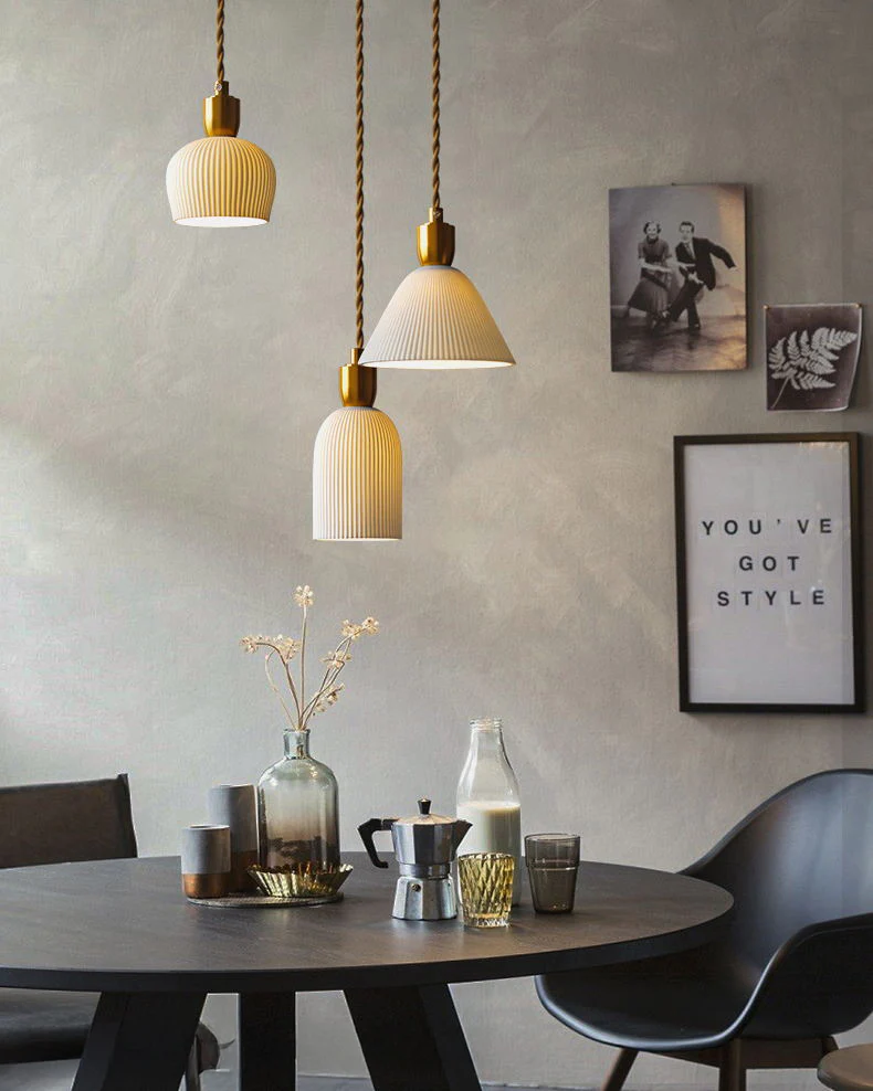 WOMO Ceramic White Pendant Light-WM3008 - Image 2