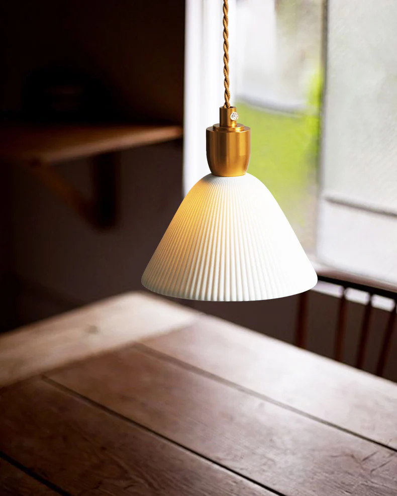 WOMO Ceramic White Pendant Light-WM3008 - Image 5