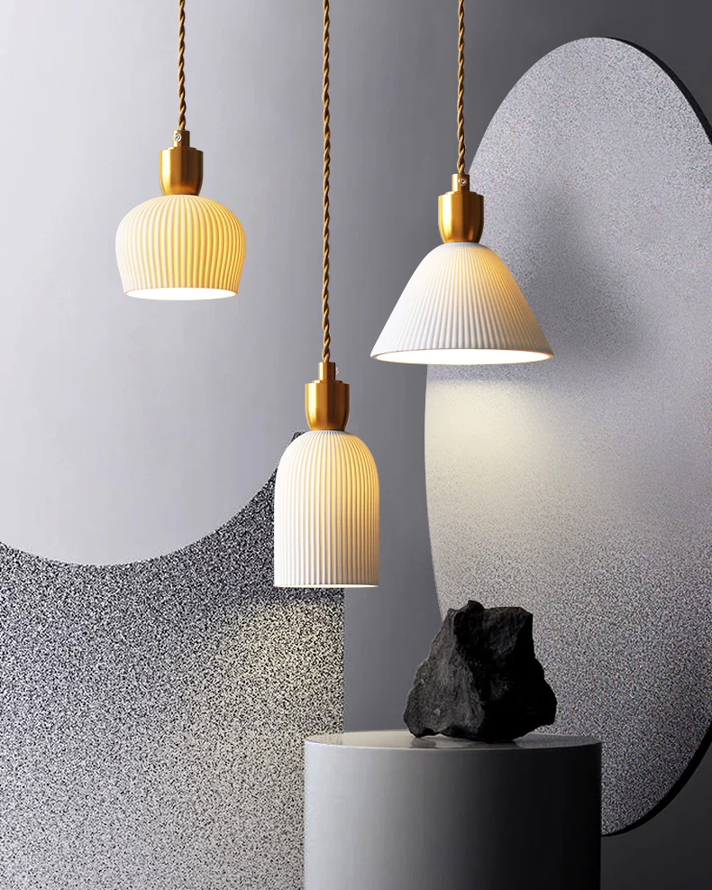 WOMO Ceramic White Pendant Light-WM3008 - Image 6