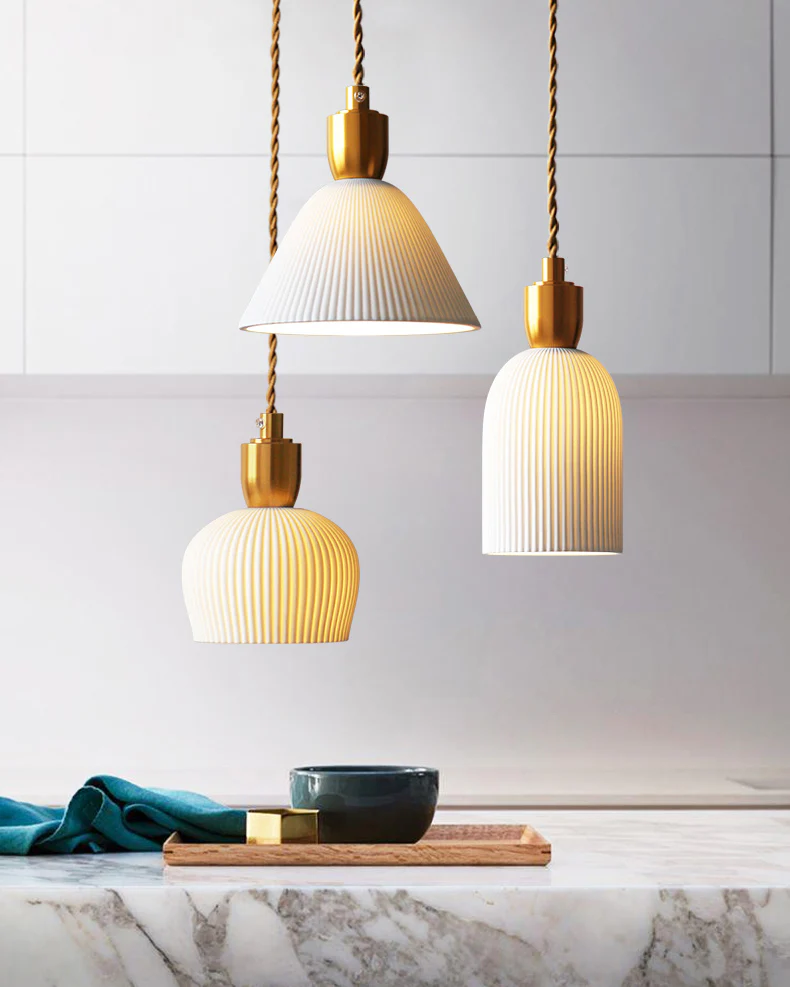 WOMO Ceramic White Pendant Light-WM3008 - Image 8