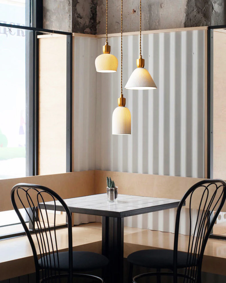WOMO Ceramic White Pendant Light-WM3008 - Image 9