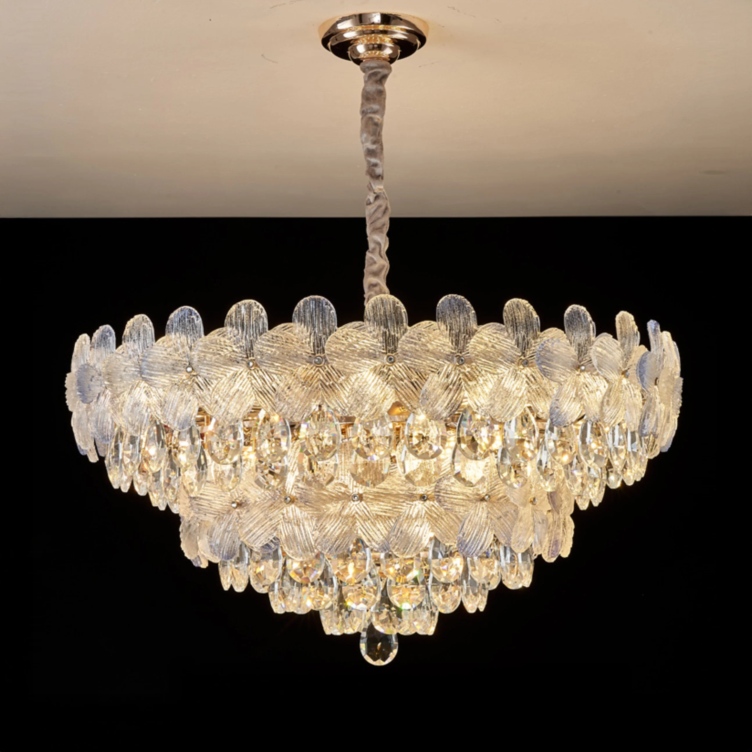 WOMO Gold Flower Crystal Chandelier-WM3043 - Image 10