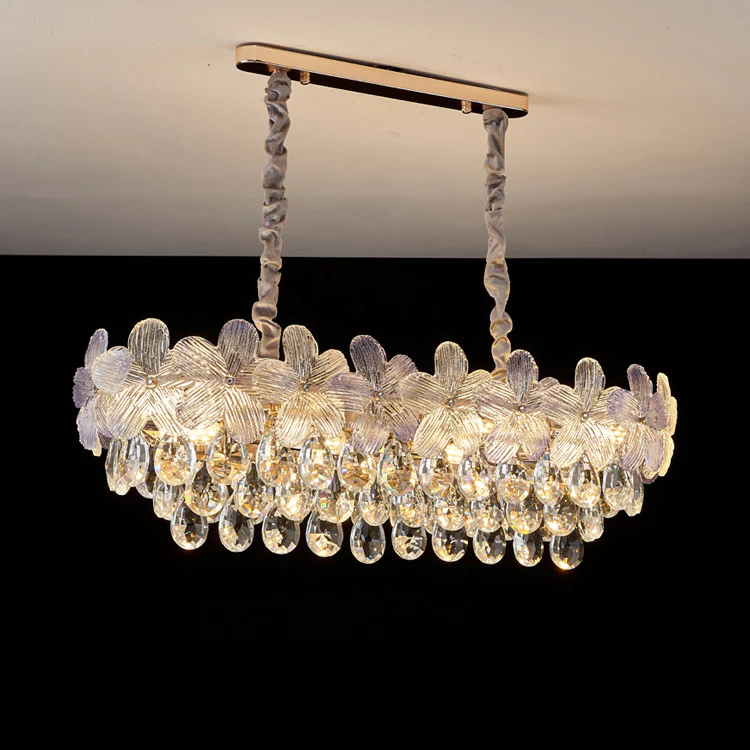 WOMO Gold Flower Crystal Chandelier-WM3043 - Image 11