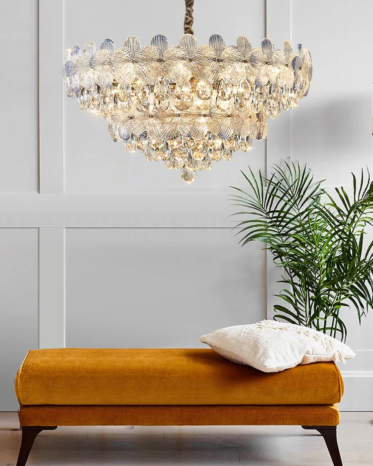 WOMO Gold Flower Crystal Chandelier-WM3043 - Image 4