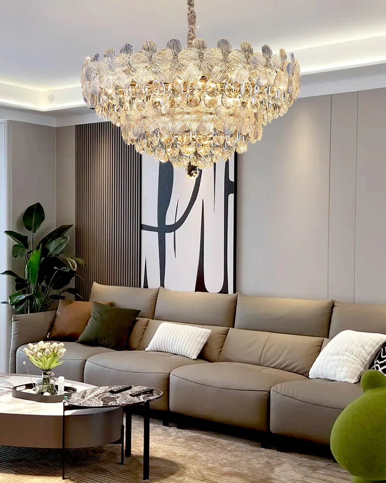 WOMO Gold Flower Crystal Chandelier-WM3043 - Image 5