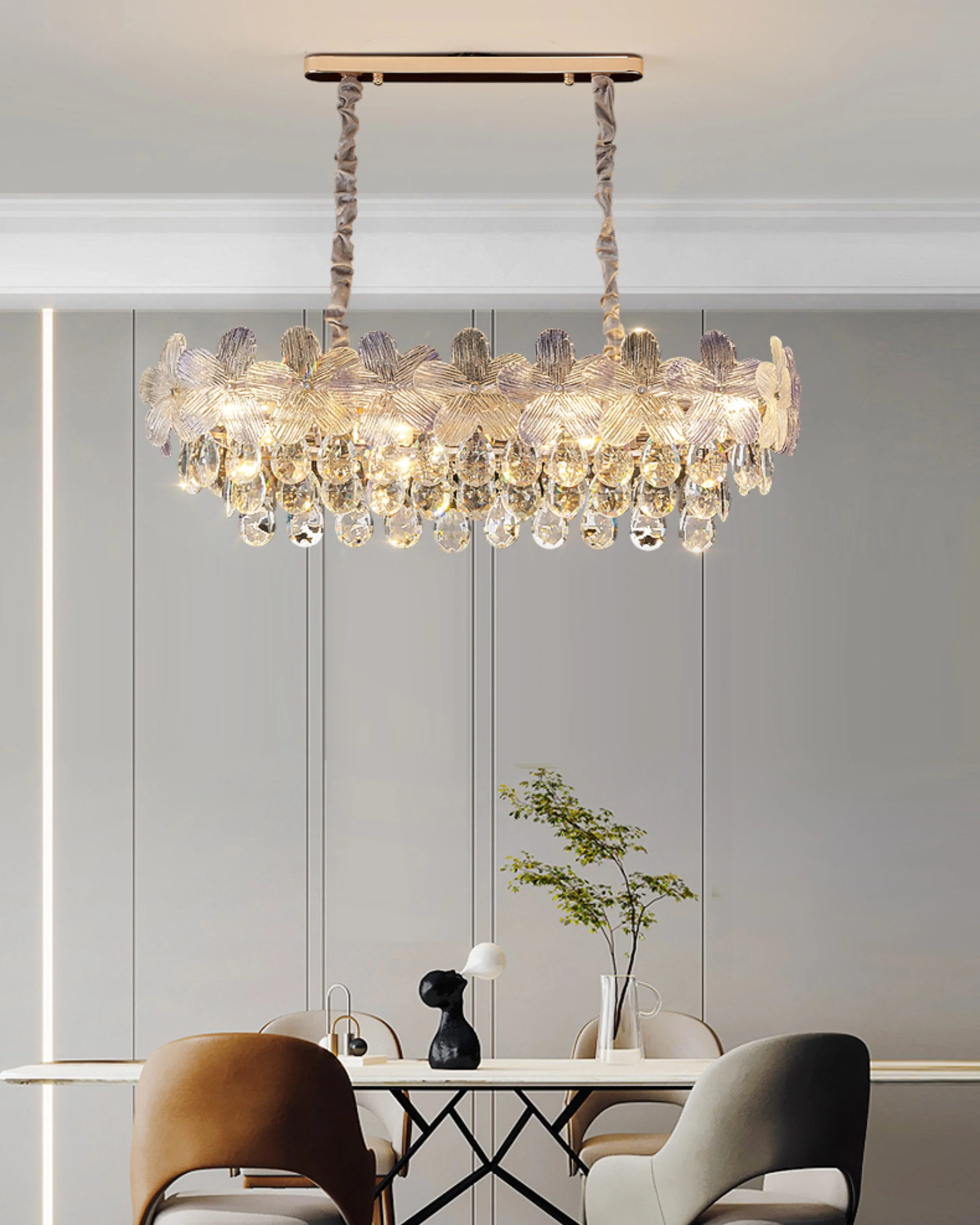 WOMO Gold Flower Crystal Chandelier-WM3043 - Image 6
