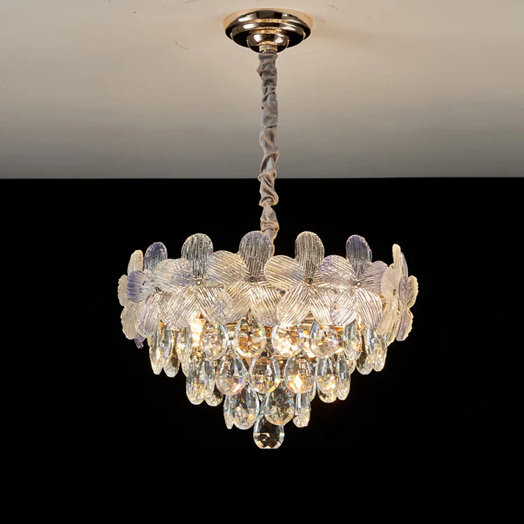 WOMO Gold Flower Crystal Chandelier-WM3043 - Image 8