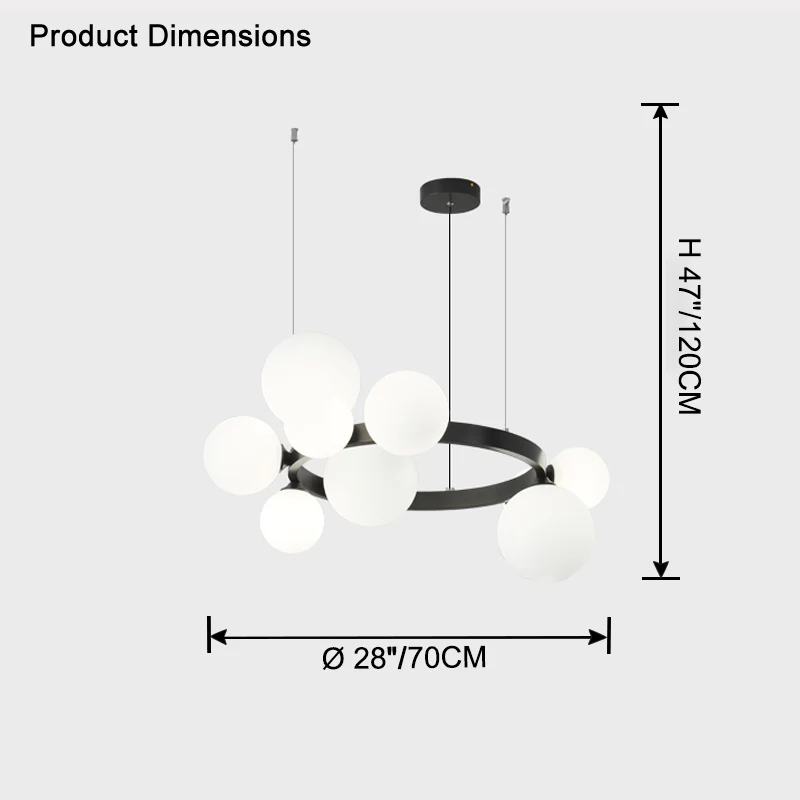 WOMO Circular Frosted Bubble Chandelier-WM2494 - Image 14