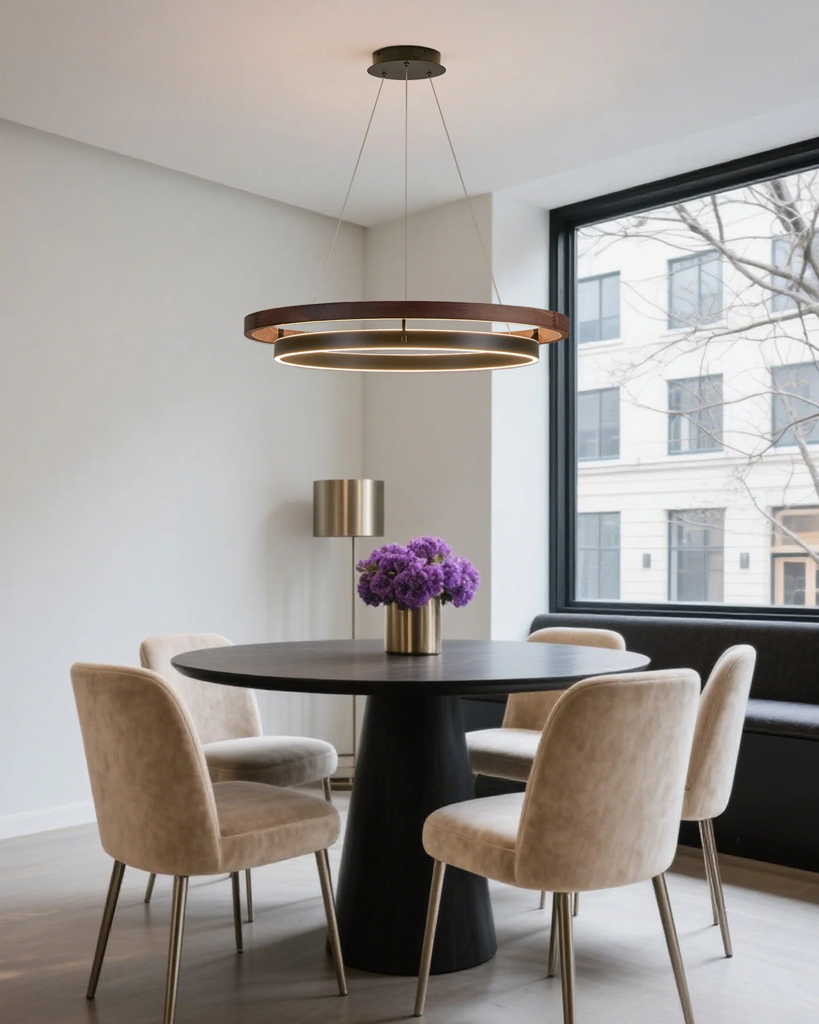 WOMO Circular Led Wood Chandelier-WM2492 - Image 20