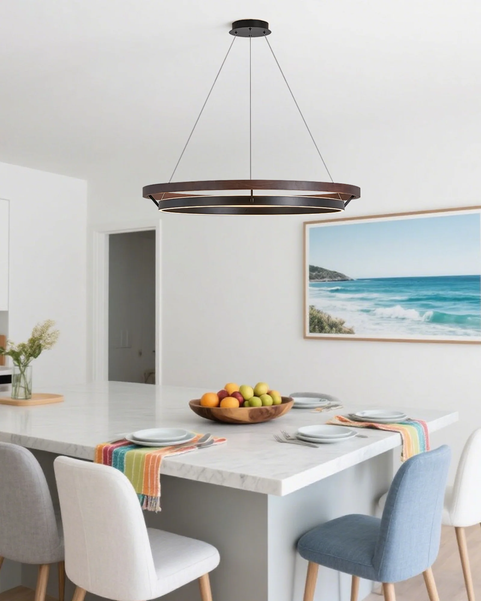 WOMO Circular Led Wood Chandelier-WM2492 - Image 21