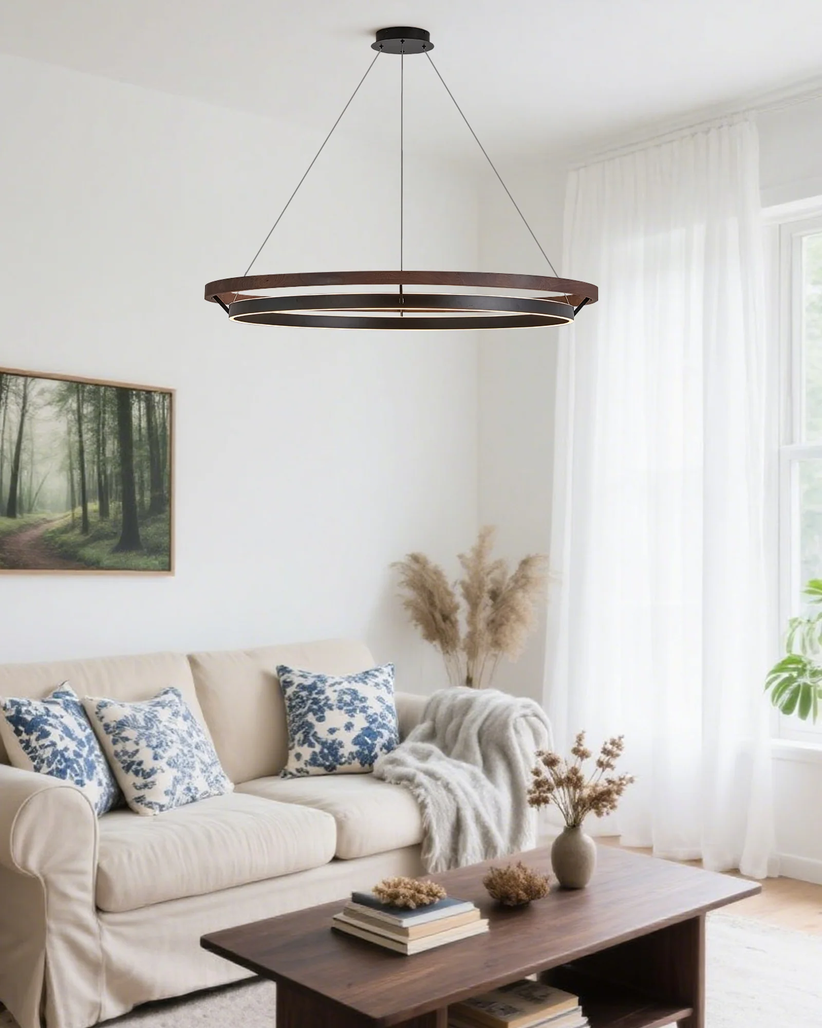 WOMO Circular Led Wood Chandelier-WM2492 - Image 22