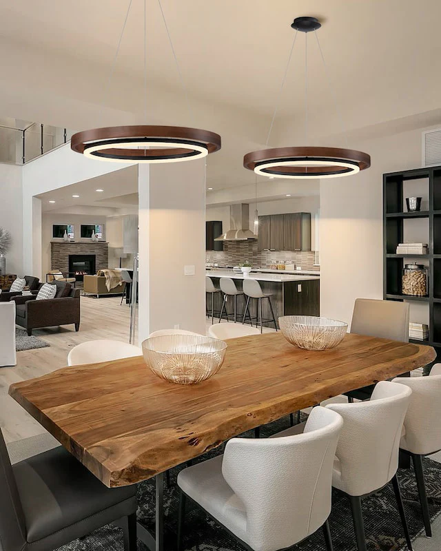 WOMO Circular Led Wood Chandelier-WM2492 - Image 3