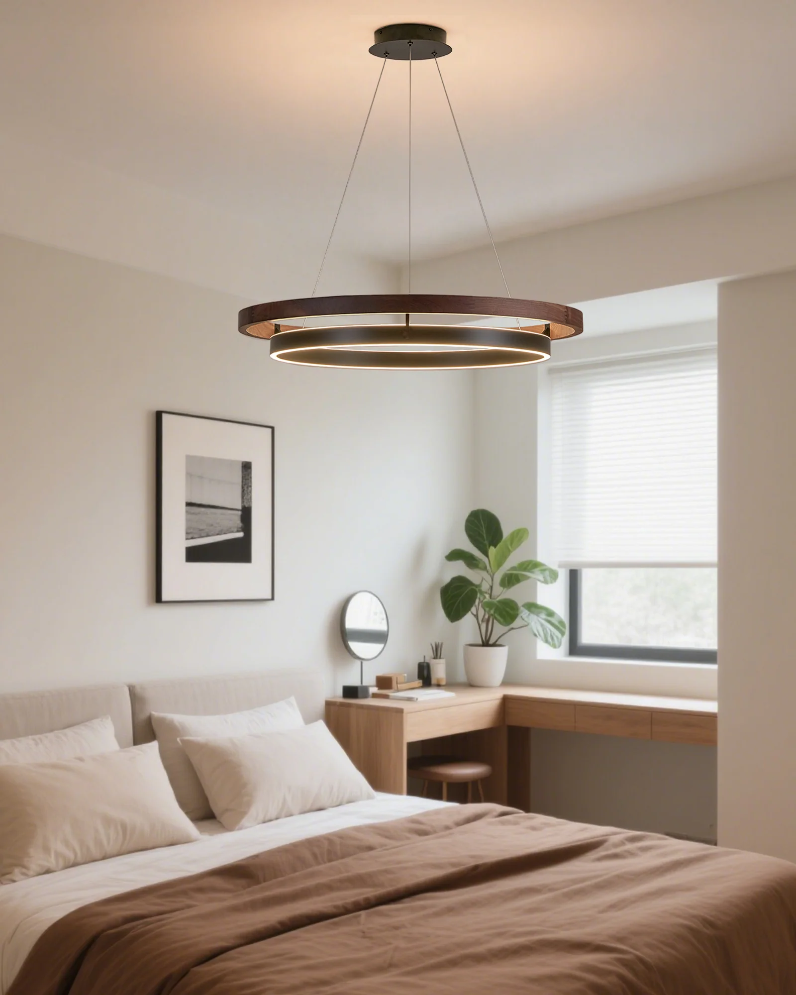 WOMO Circular Led Wood Chandelier-WM2492 - Image 31