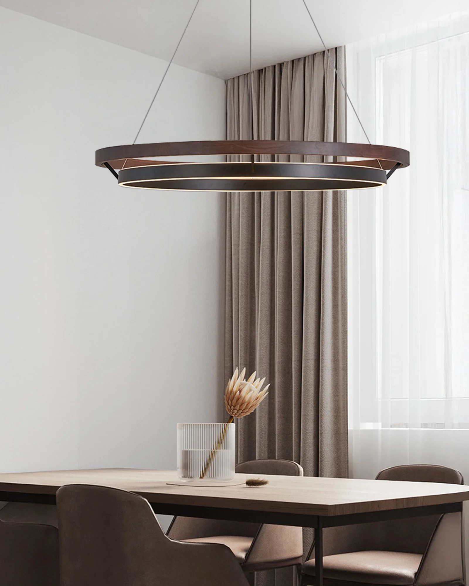 WOMO Circular Led Wood Chandelier-WM2492 - Image 32