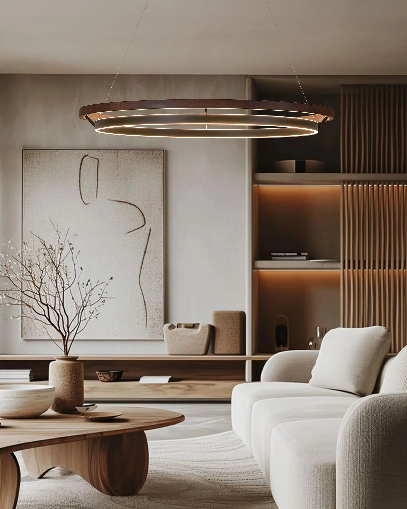 WOMO Circular Led Wood Chandelier-WM2492 - Image 34