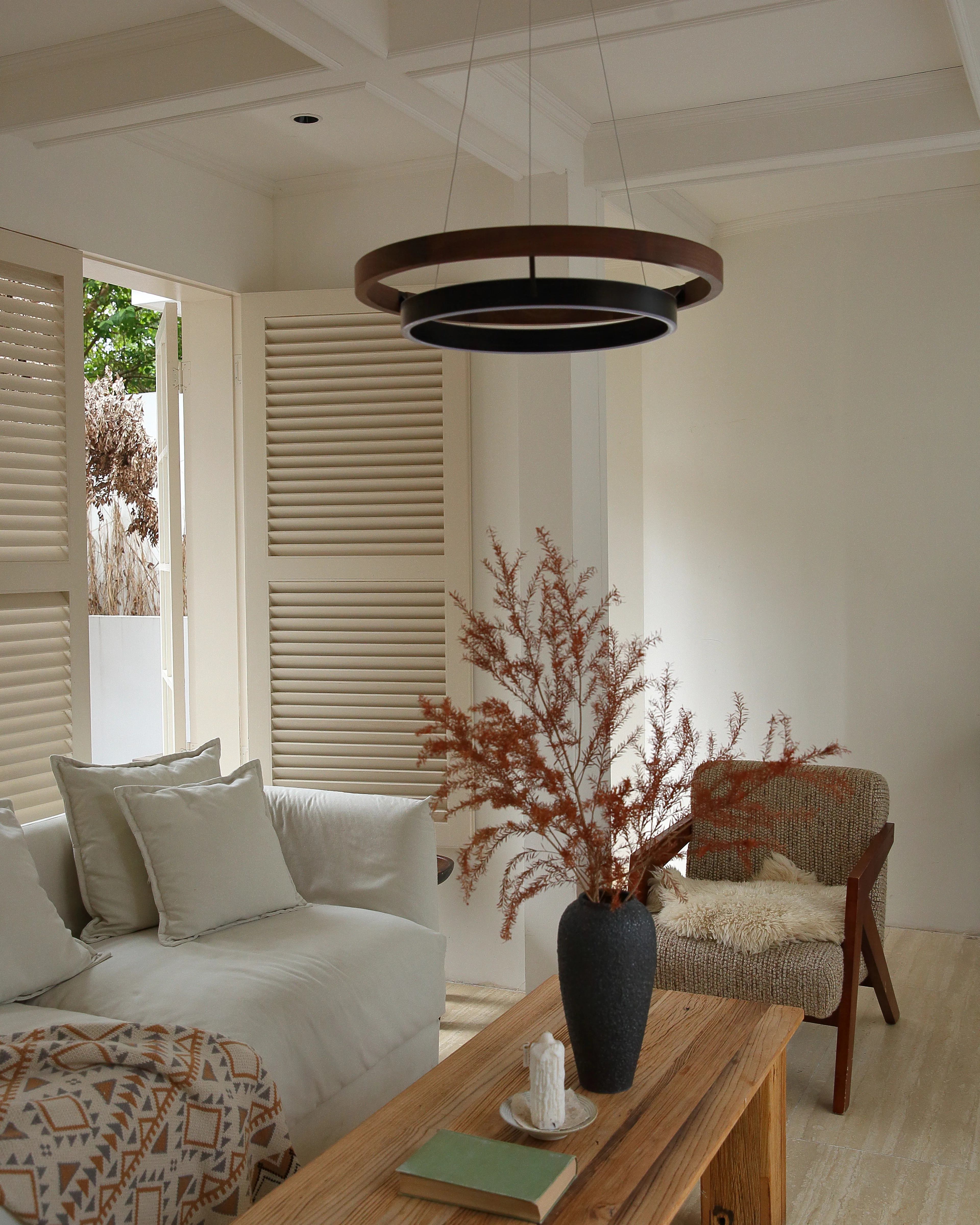 WOMO Circular Led Wood Chandelier-WM2492 - Image 43
