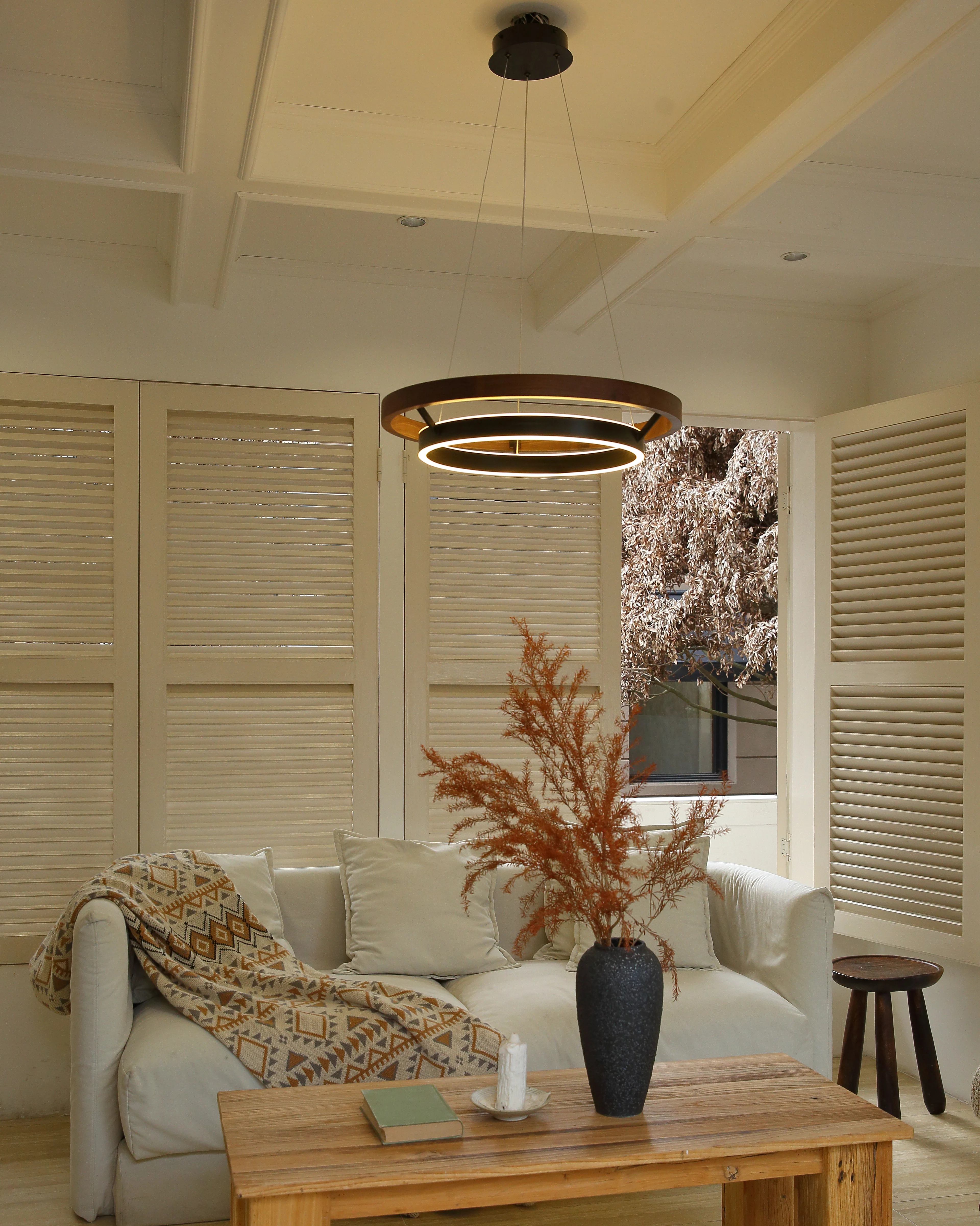 WOMO Circular Led Wood Chandelier-WM2492 - Image 44