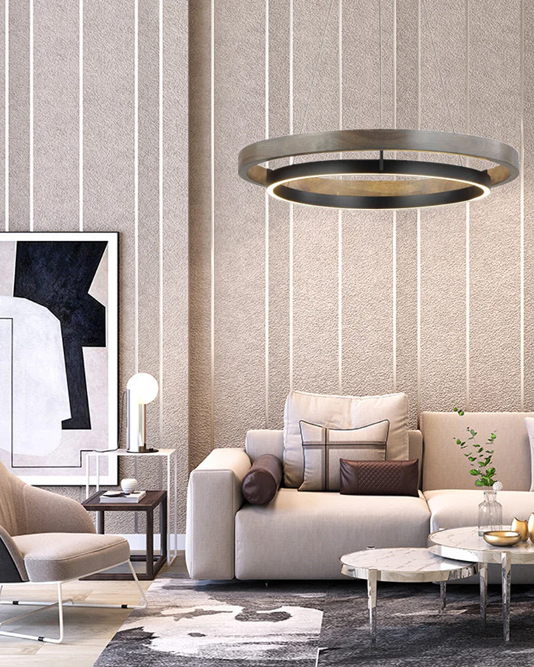 WOMO Circular Led Wood Chandelier-WM2492 - Image 6