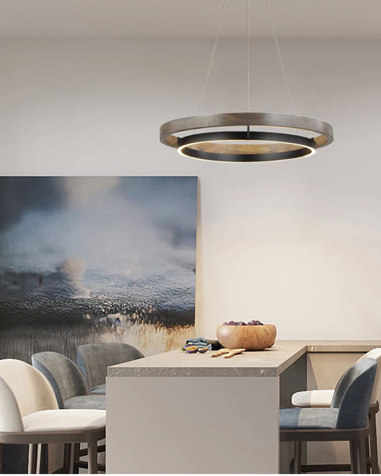 WOMO Circular Led Wood Chandelier-WM2492 - Image 8
