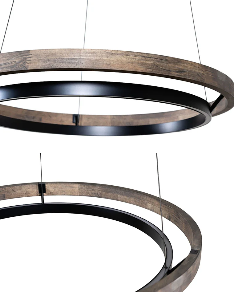 WOMO Circular Led Wood Chandelier-WM2492 - Image 9