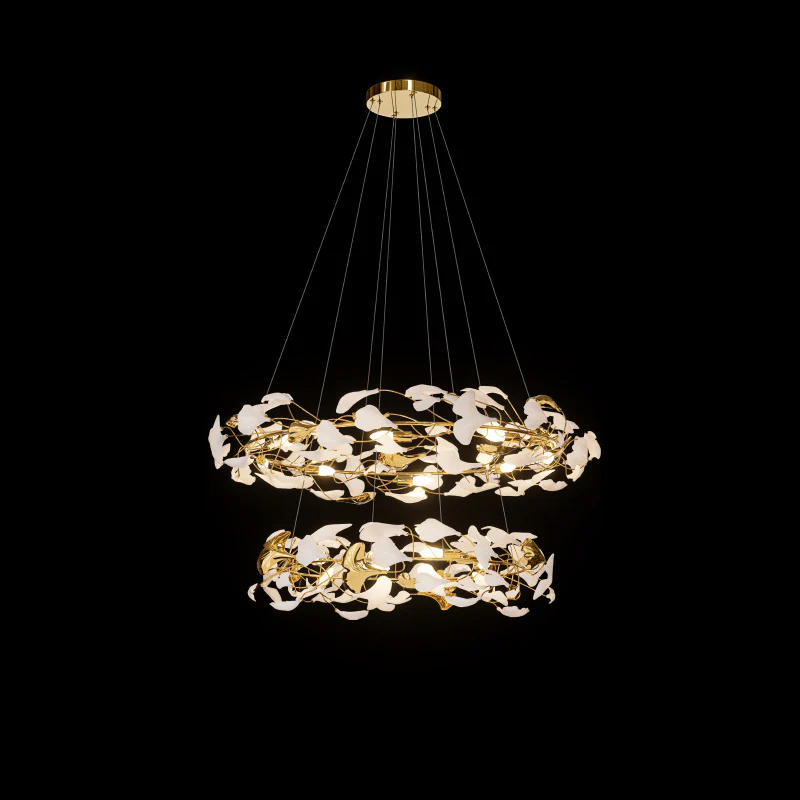 WOMO Circular Tiered Gingko Chandelier-WM2427 - Image 10