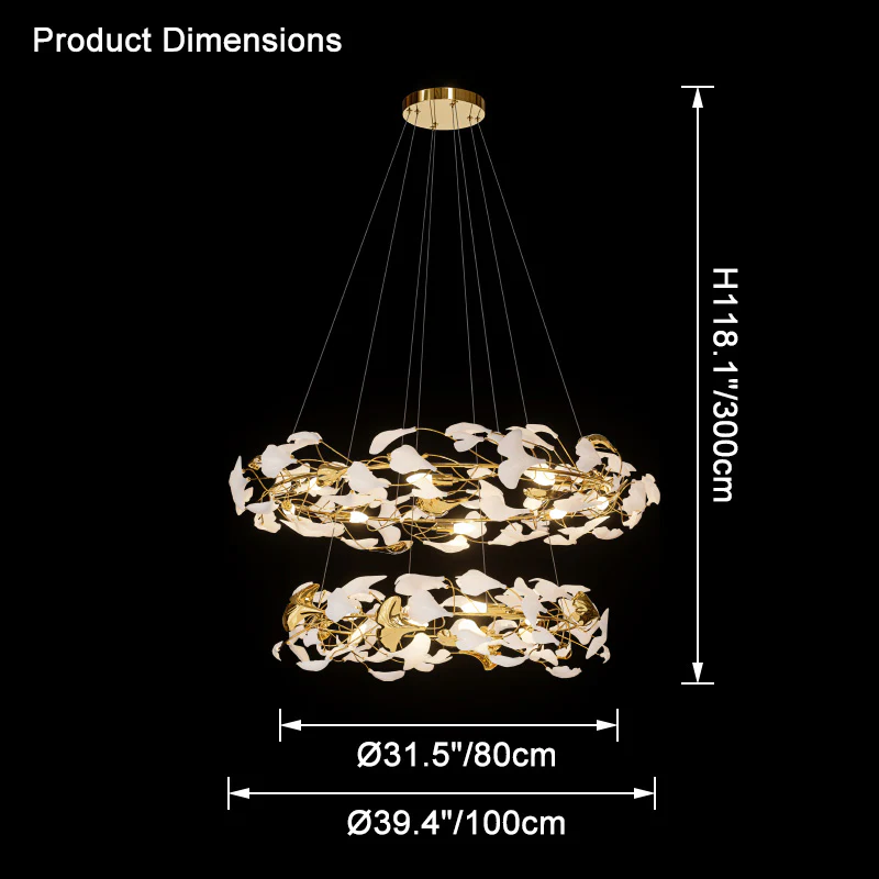 WOMO Circular Tiered Gingko Chandelier-WM2427 - Image 11