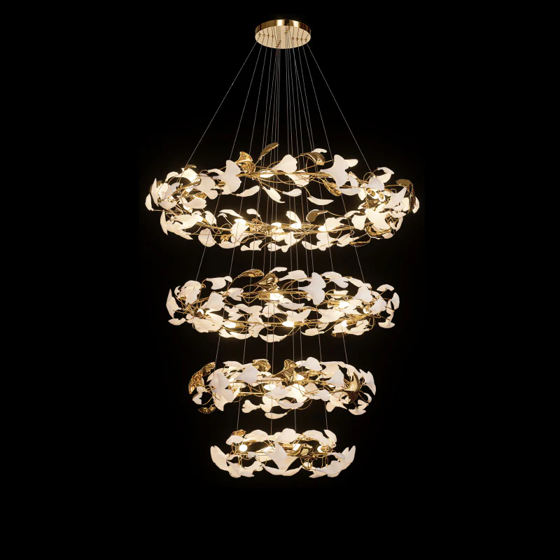 WOMO Circular Tiered Gingko Chandelier-WM2427 - Image 14