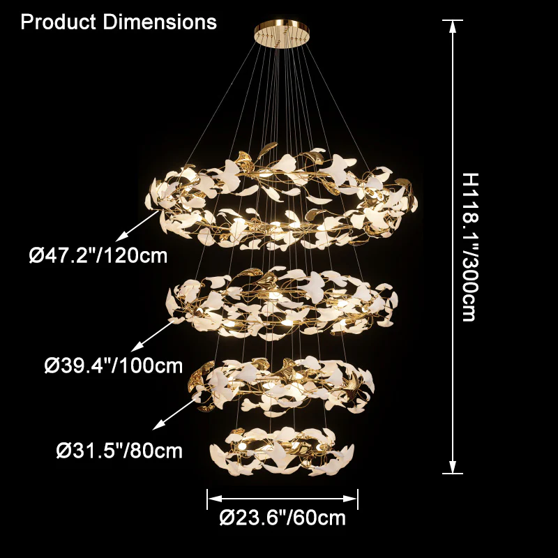 WOMO Circular Tiered Gingko Chandelier-WM2427 - Image 15