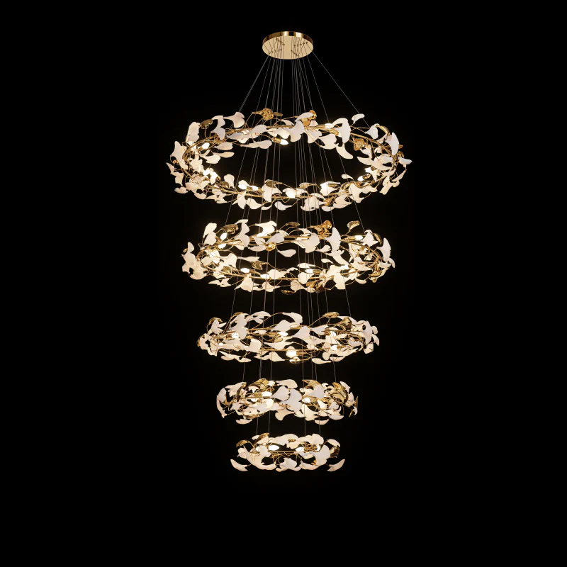 WOMO Circular Tiered Gingko Chandelier-WM2427 - Image 16