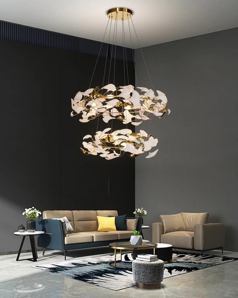 WOMO Circular Tiered Gingko Chandelier-WM2427 - Image 5