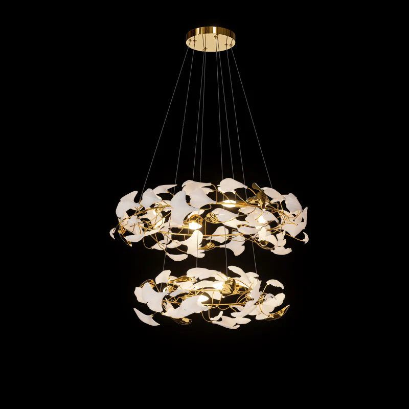 WOMO Circular Tiered Gingko Chandelier-WM2427 - Image 8